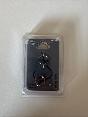 Claire's Hoop Nose Ring Set of 2 - Silver & Rose Gold